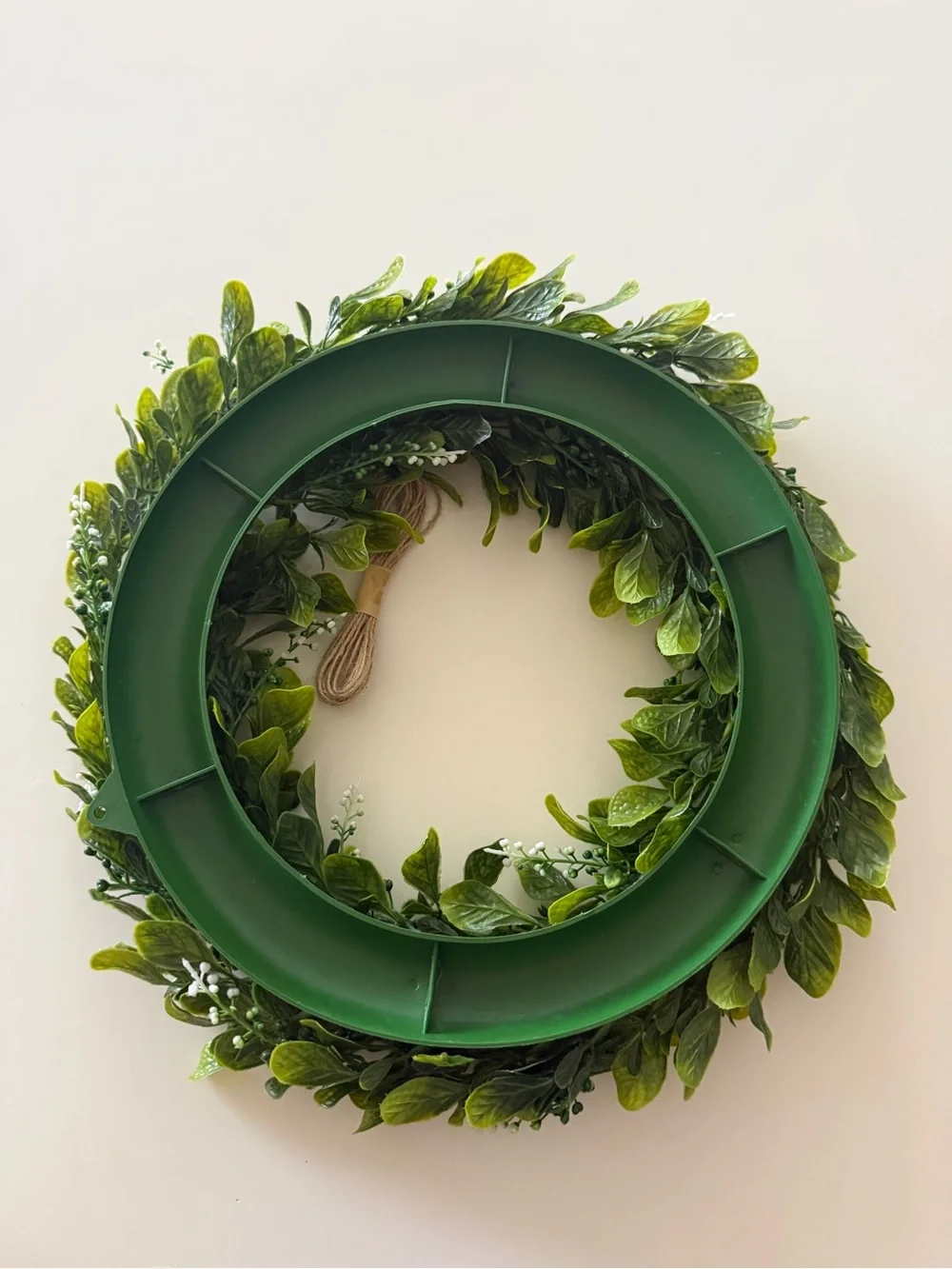 Welcome Green Boxwood Wreath Wall Hanging - 13”, New